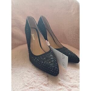 Black studded gem pointed toe pumps by Forever size 8